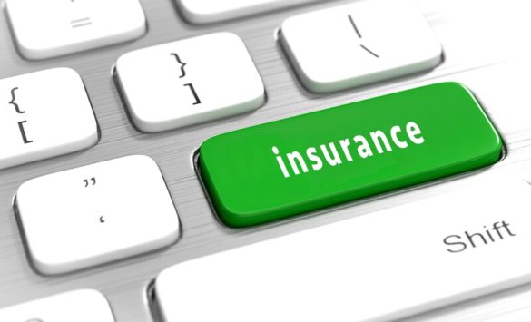 Corretora de seguros: uma tecla escrita "insurance", que significa "seguro" em inglês